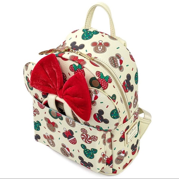NWT Loungefly Disney Christmas Mickey & Minnie CookieBackpack w/Matching Ears main image 9